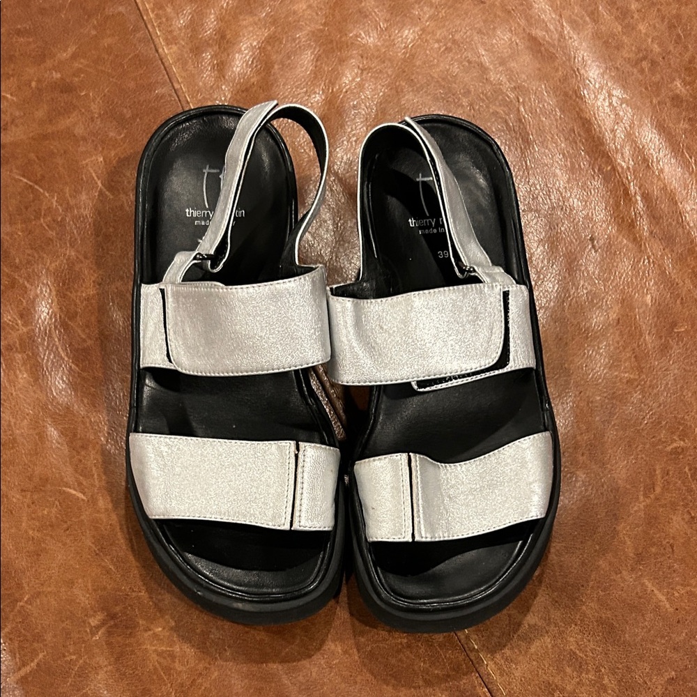 Thierry Rabotin Metallic Silver Sandals